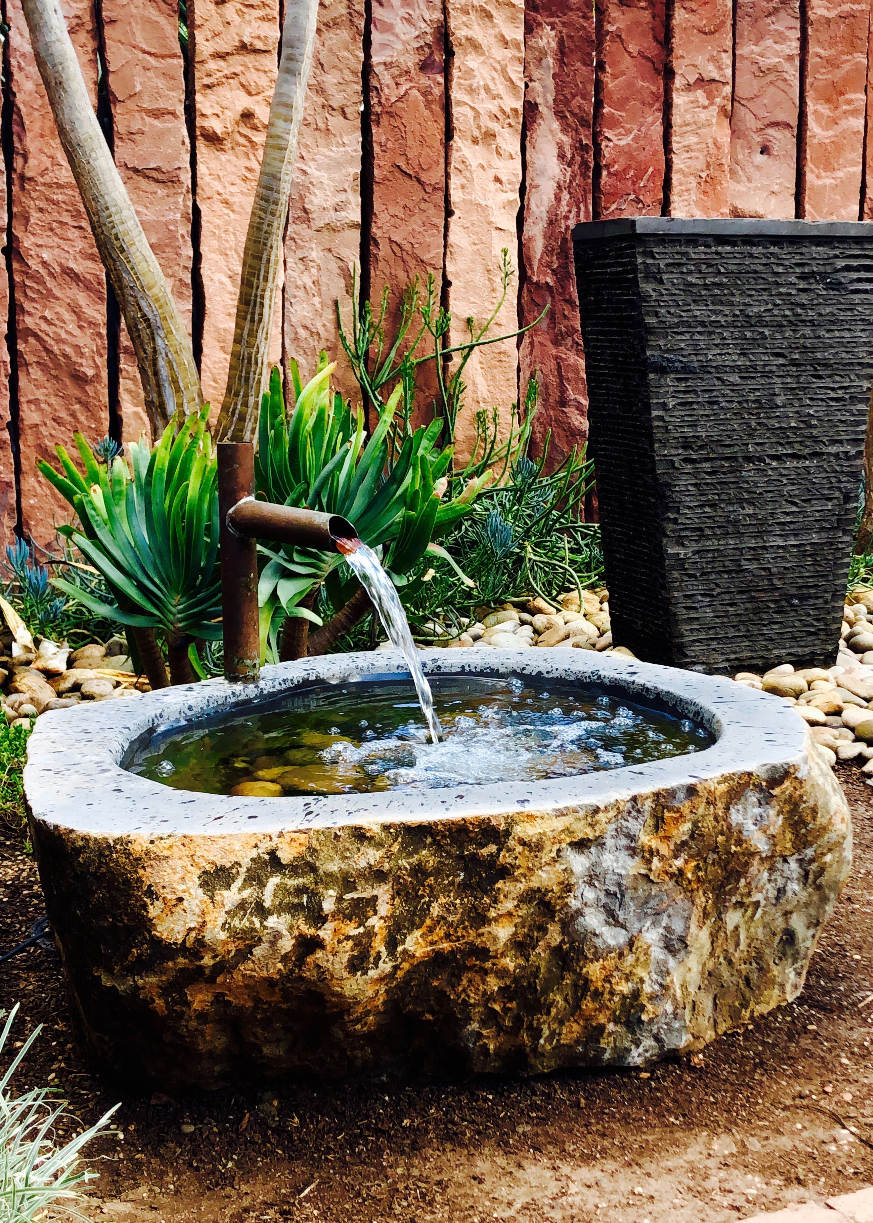 Garden water feature. -   18 garden design Pergola water features ideas