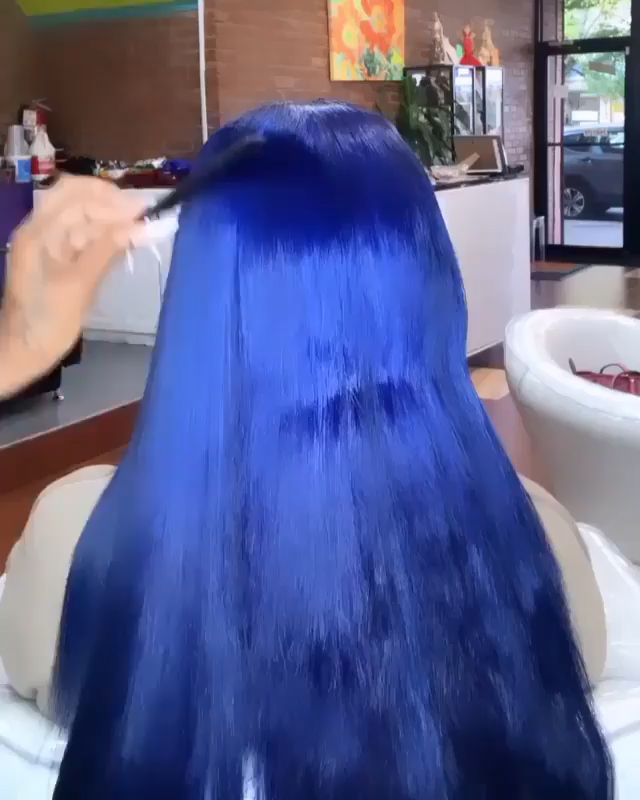 dyed blonde hair to blue(code:AP10) -   18 hair Blue long ideas