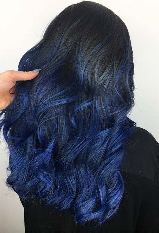 65 Iridescent Blue Hair Color Shades & Blue Hair Dye Tips -   18 hair Blue long ideas