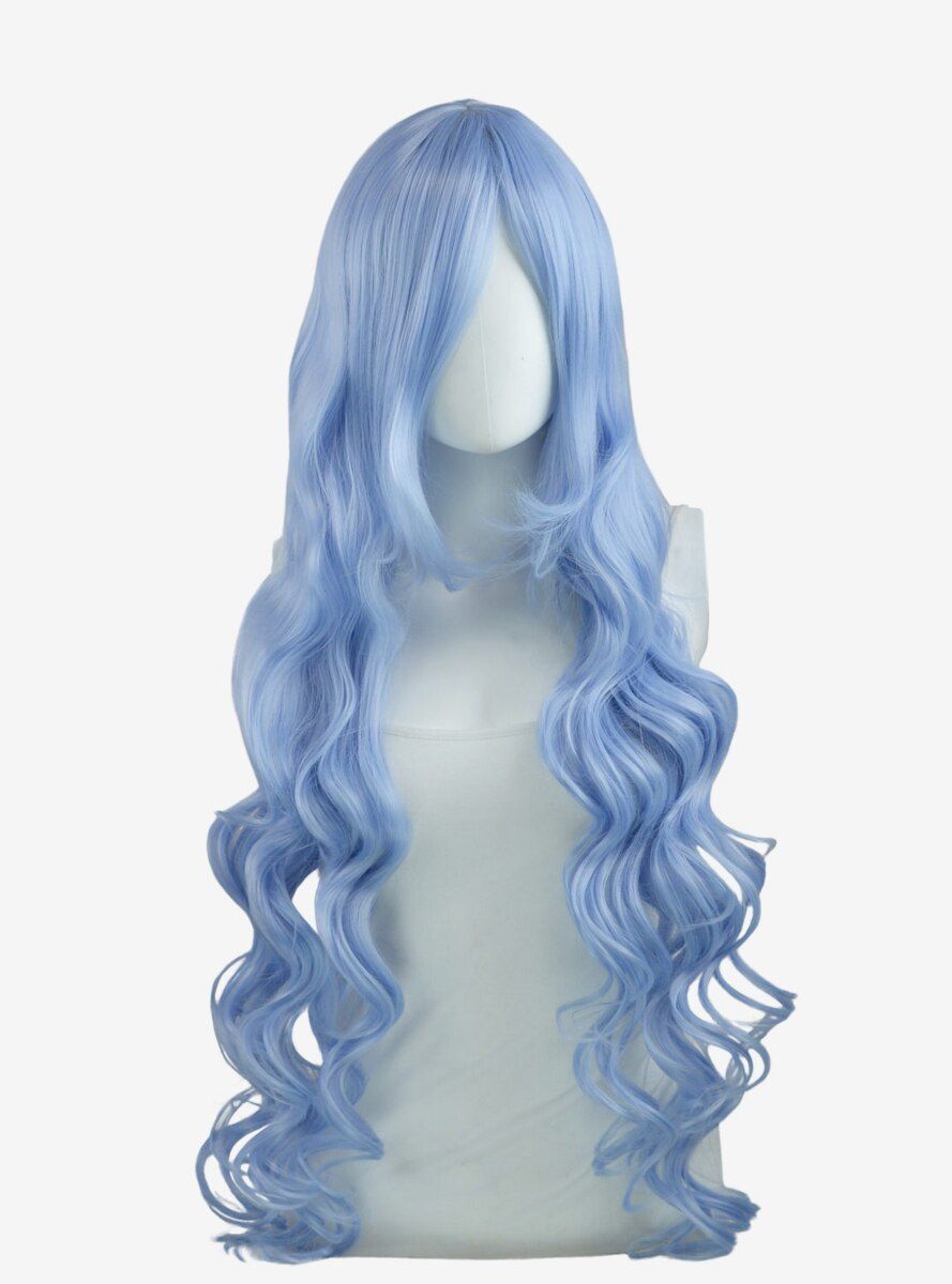 Epic Cosplay Hera Ice Blue Long Curly Wig -   18 hair Blue long ideas