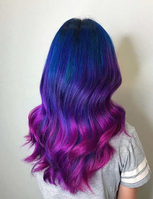 34 Stunning Blue and Purple Hair Colors -   18 hair Blue long ideas