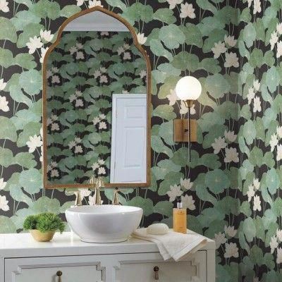 Lily Pad Peel and Stick Wallpaper -   18 plants Wallpaper bathroom ideas