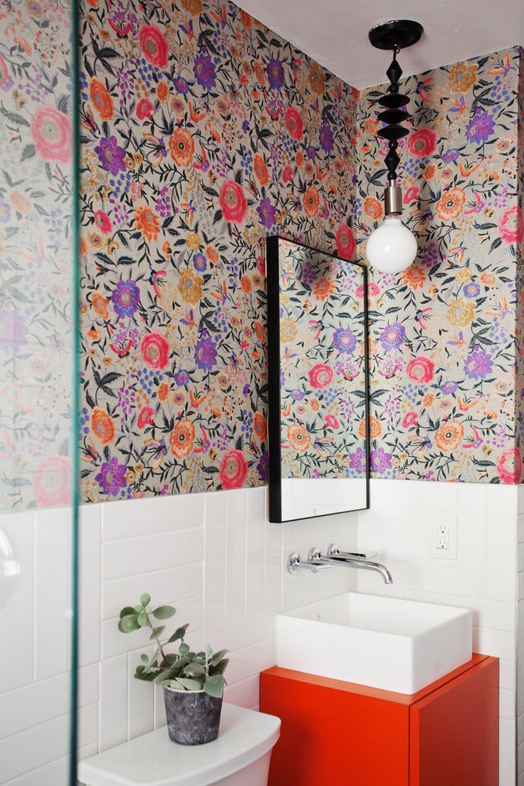 A Healthy Absence | Bathroom inspiration, Home, Paros -   18 plants Wallpaper bathroom ideas