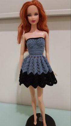 Barbie Strapless Chevron Dress (Free Crochet Pattern) -   19 barbie dress For Kids ideas