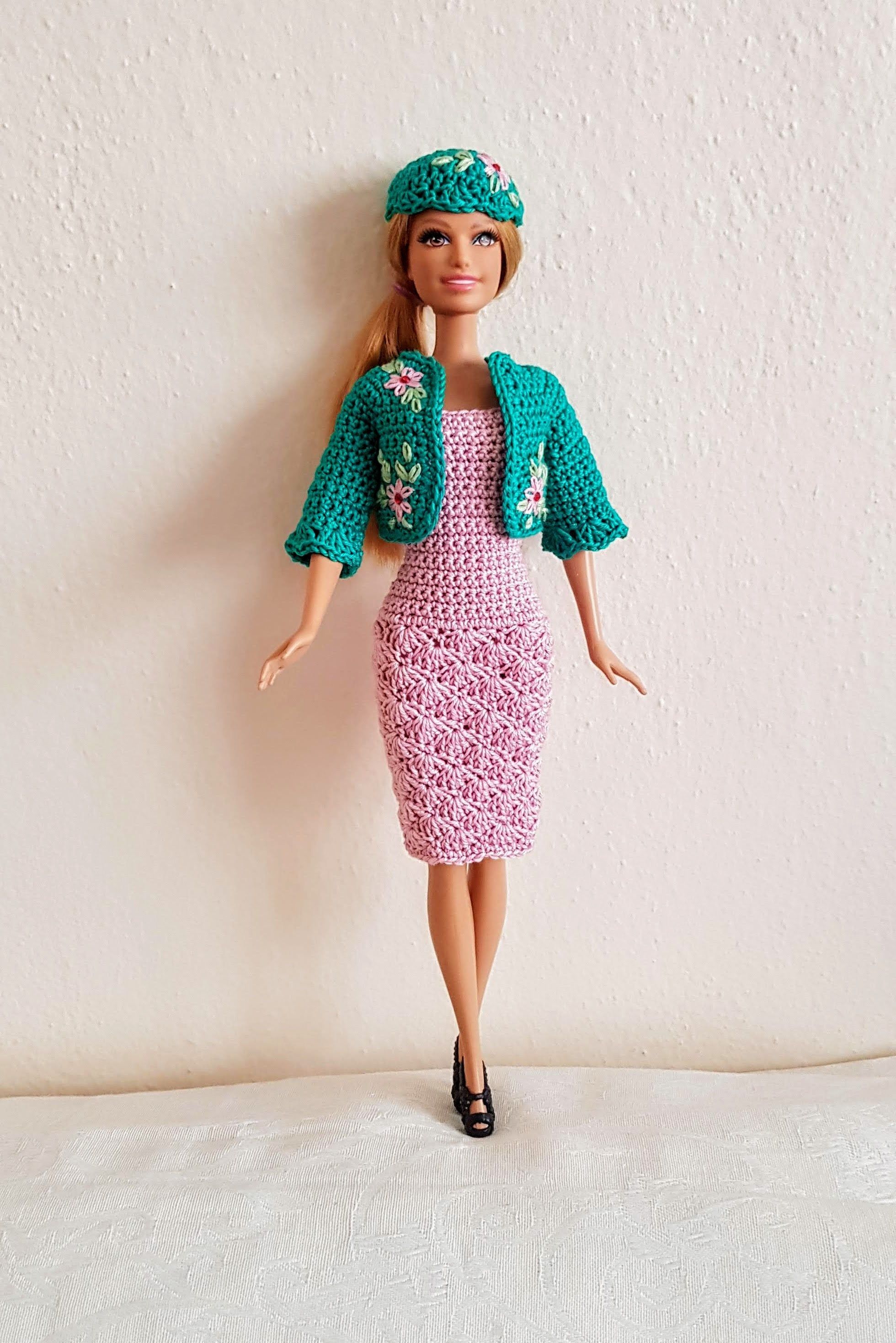 Barbie clothes Barbie Crochet Dress for Doll, Crochet set, cardigan, coat, dress, hat -   19 barbie dress For Kids ideas