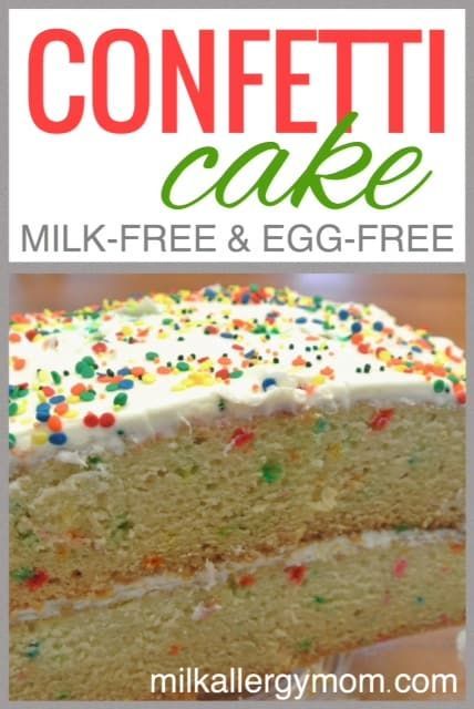 Easy Dairy & Egg Free Confetti Fun Cake | Milk Allergy Mom Recipes -   19 cake For Kids dairy free ideas
