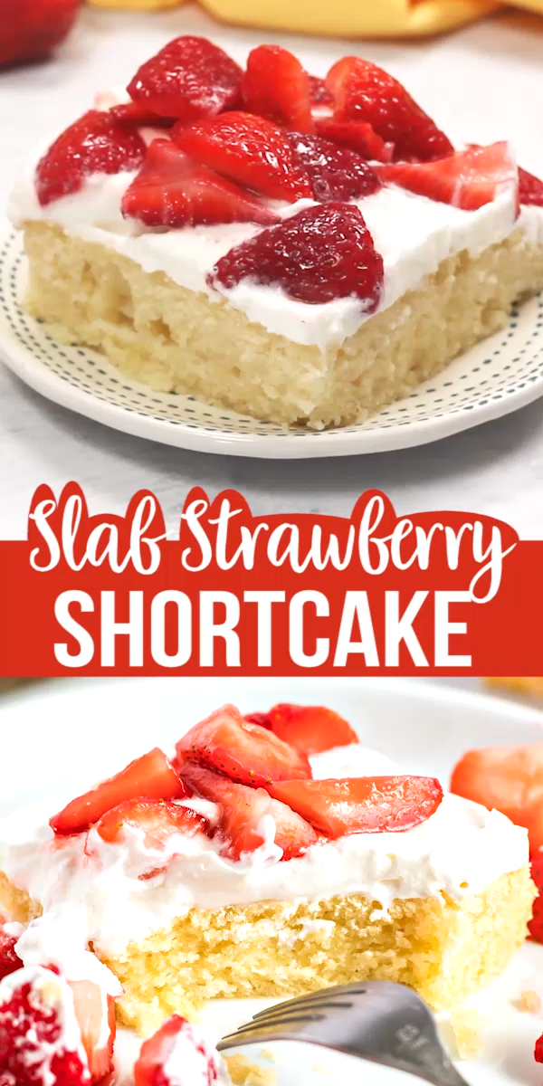 SLAB STRAWBERRY SHORTCAKE -   19 desserts Amazing cooking ideas