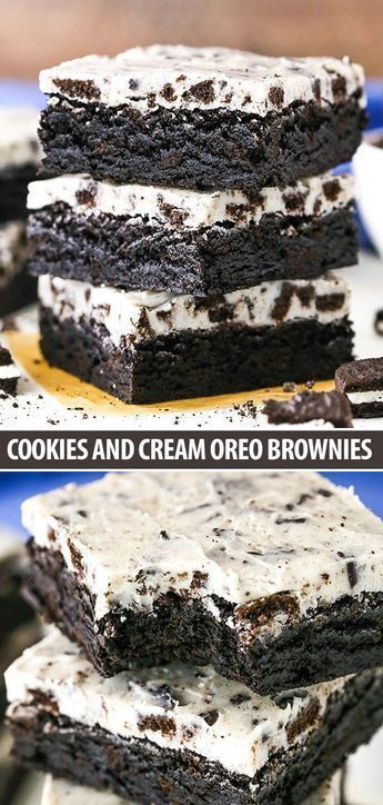 Fudgy Cookies and Cream Brownies Recipe | Easy Oreo Brownies -   19 desserts Amazing cooking ideas