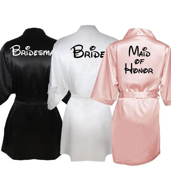 Disney Wedding Robe Iron Ons, Custom Name Iron on Decals for Bridesmaids Robes, Bridal Party Gift, B -   19 disney wedding ideas