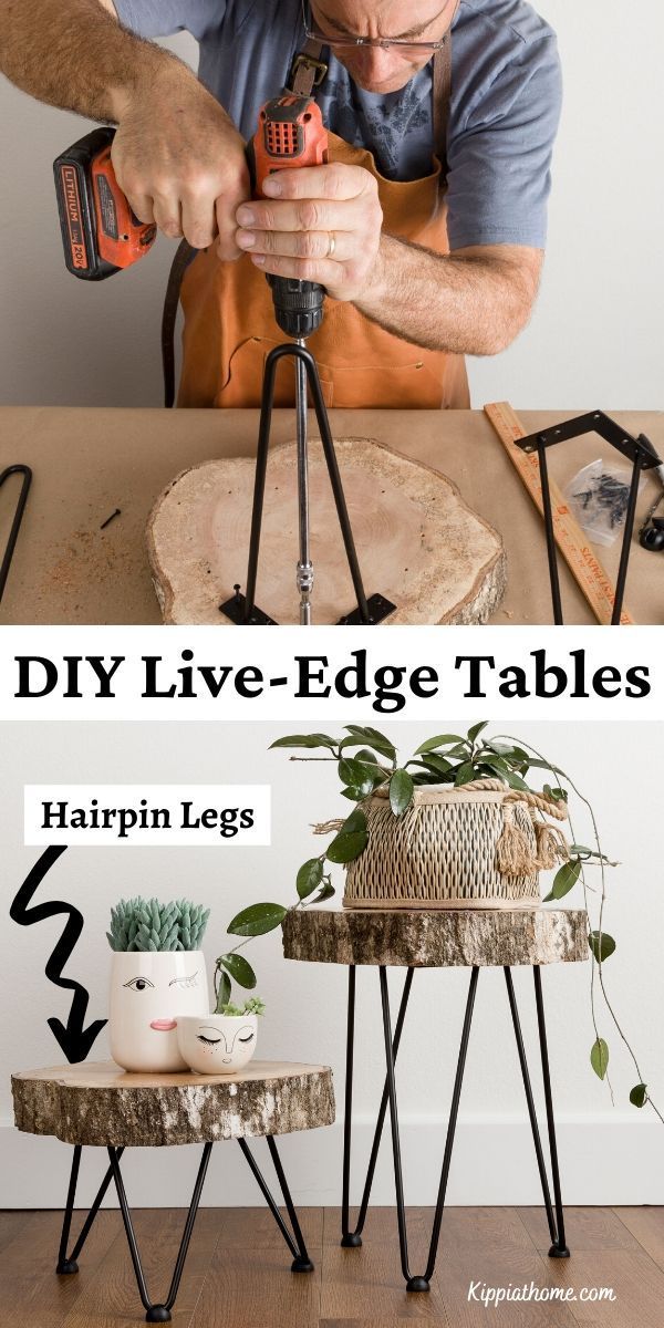 DIY Live-Edge Tables - Hairpin Legs -   19 diy projects Decoration side tables ideas