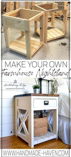 Farmhouse Nightstand -   19 diy projects Decoration side tables ideas