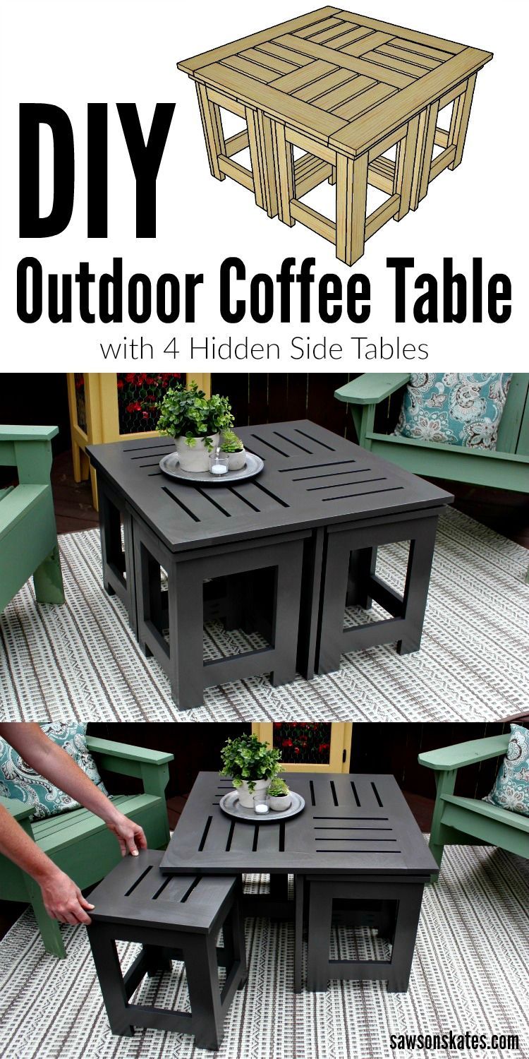 DIY Outdoor Coffee Table (Unique + Creative) | Saws on Skates® -   19 diy projects Decoration side tables ideas