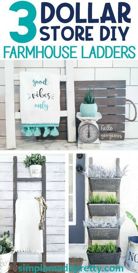 DIY Dollar Store Farmhouse Ladder -   19 diy projects For The Home room ideas