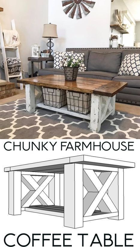 Chunky Farmhouse Coffee Table -   19 diy projects For The Home room ideas