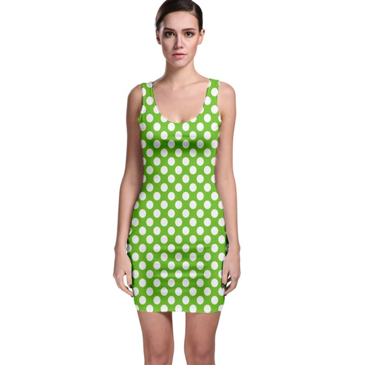 Pastel Green Lemon, White Polka Dots Pattern, Classic, Retro Style Bodycon Dress -   19 dress Green lemon ideas
