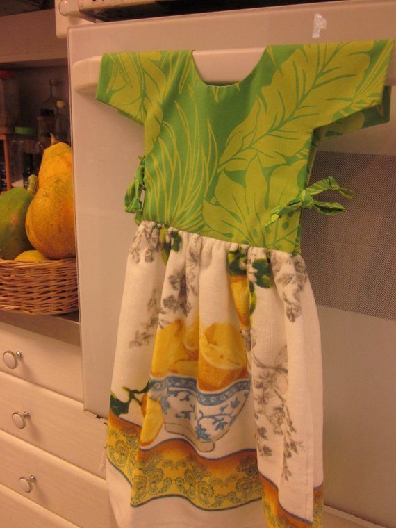 Towel Dress (Green Hawaiian Print Top / Lemon Bowl Skirt) -   19 dress Green lemon ideas