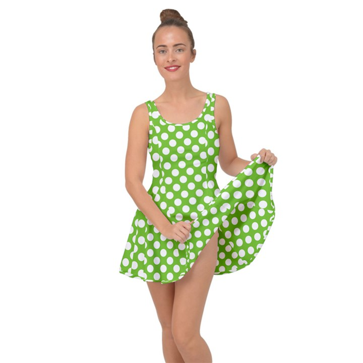 Pastel Green Lemon, White Polka Dots Pattern, Classic, Retro Style Inside Out Casual Dress -   19 dress Green lemon ideas