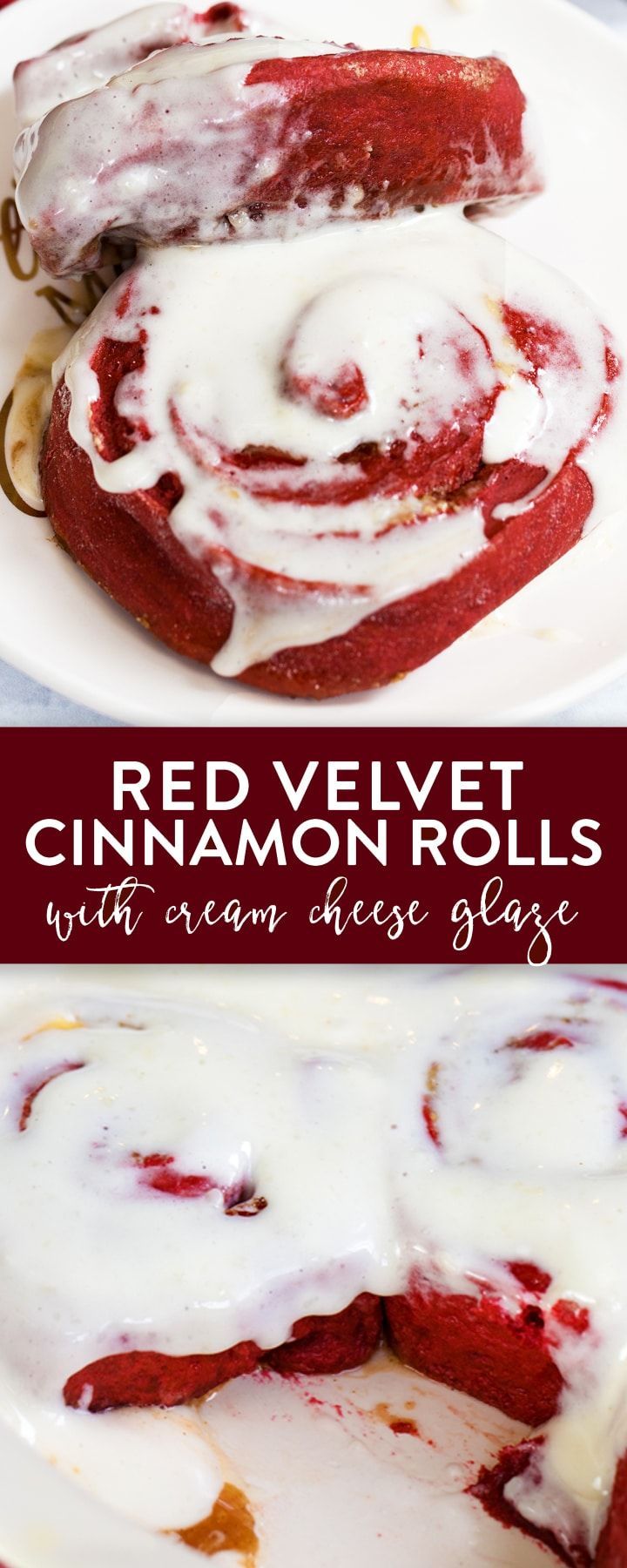 Red Velvet Cinnamon Rolls with Cream Cheese Glaze | The Bewitchin' Kitchen -   19 holiday Desserts with cream cheese ideas