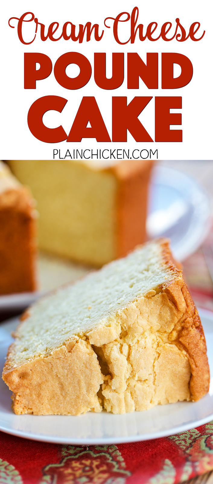 Cream Cheese Pound Cake - Plain Chicken -   19 holiday Desserts with cream cheese ideas