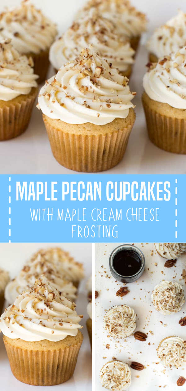 MAPLE PECAN CUPCAKES WITH MAPLE CREAM CHEESE FROSTING -   19 holiday Desserts with cream cheese ideas