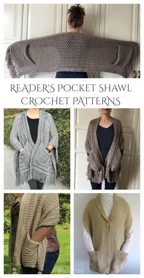 Reader's Pocket Wrap Shawl Free Crochet Patterns & Paid -   19 knitting and crochet Patterns haken ideas