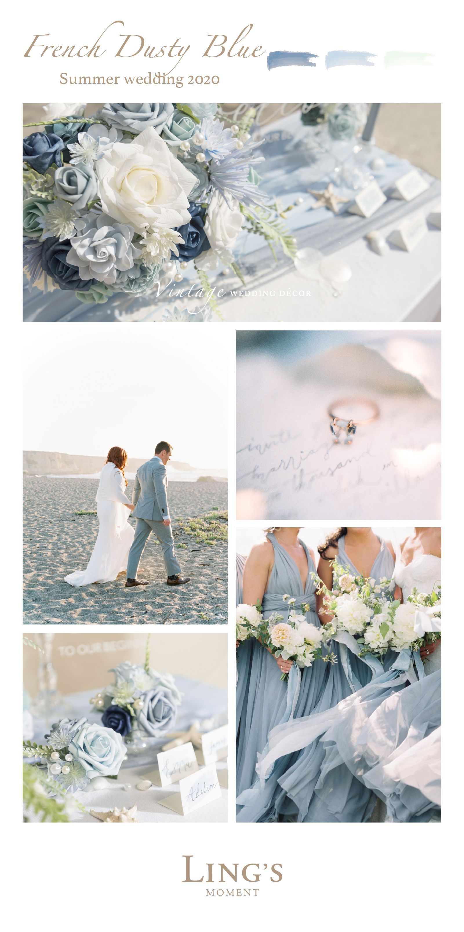 Spring Wedding 2020 - French Dusty Blue Wedding Decor, Flowers Combo 10% Off Now! -   19 wedding Blue simple ideas