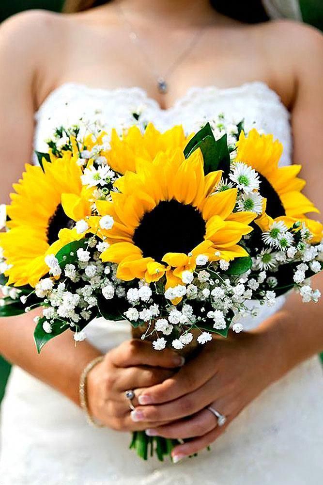 42 Brilliant Sunflower Wedding Bouquets For Happy Wedding -   19 wedding Bouquets yellow ideas
