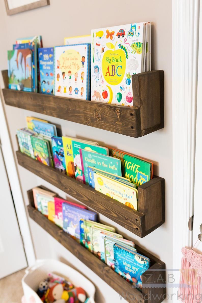 Floating Nursery/Kids Bookshelf | Etsy -   23 diy Bookshelf classroom ideas