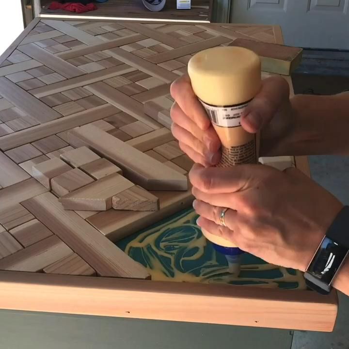 DIY Wood Mosaic Table Top - Geometric Wood Art Table Top -   25 diy Videos muebles ideas