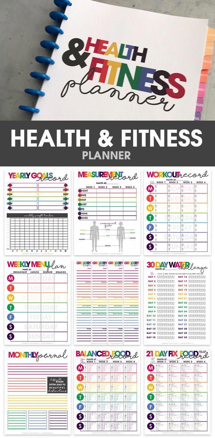 Health & Fitness Planner to Track Your Fitness Goals -   fitness Tracker budget