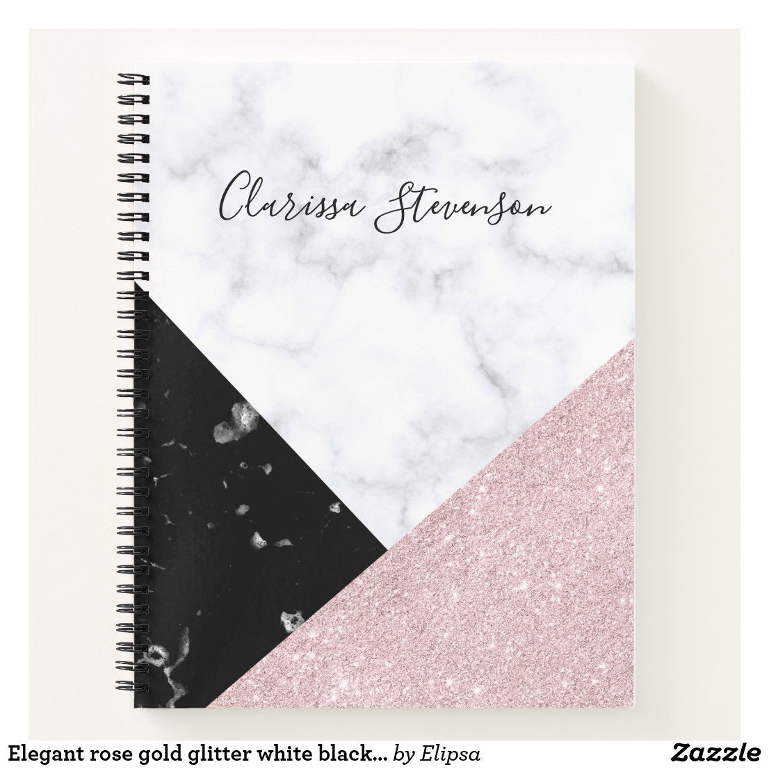 Elegant rose gold glitter white black marble notebook -   13 diy Tumblr cuadernos ideas