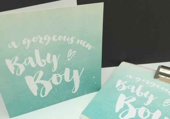 A Gorgeous New Baby Boy - Ombre Greetings Card -   17 beauty Boys night ideas