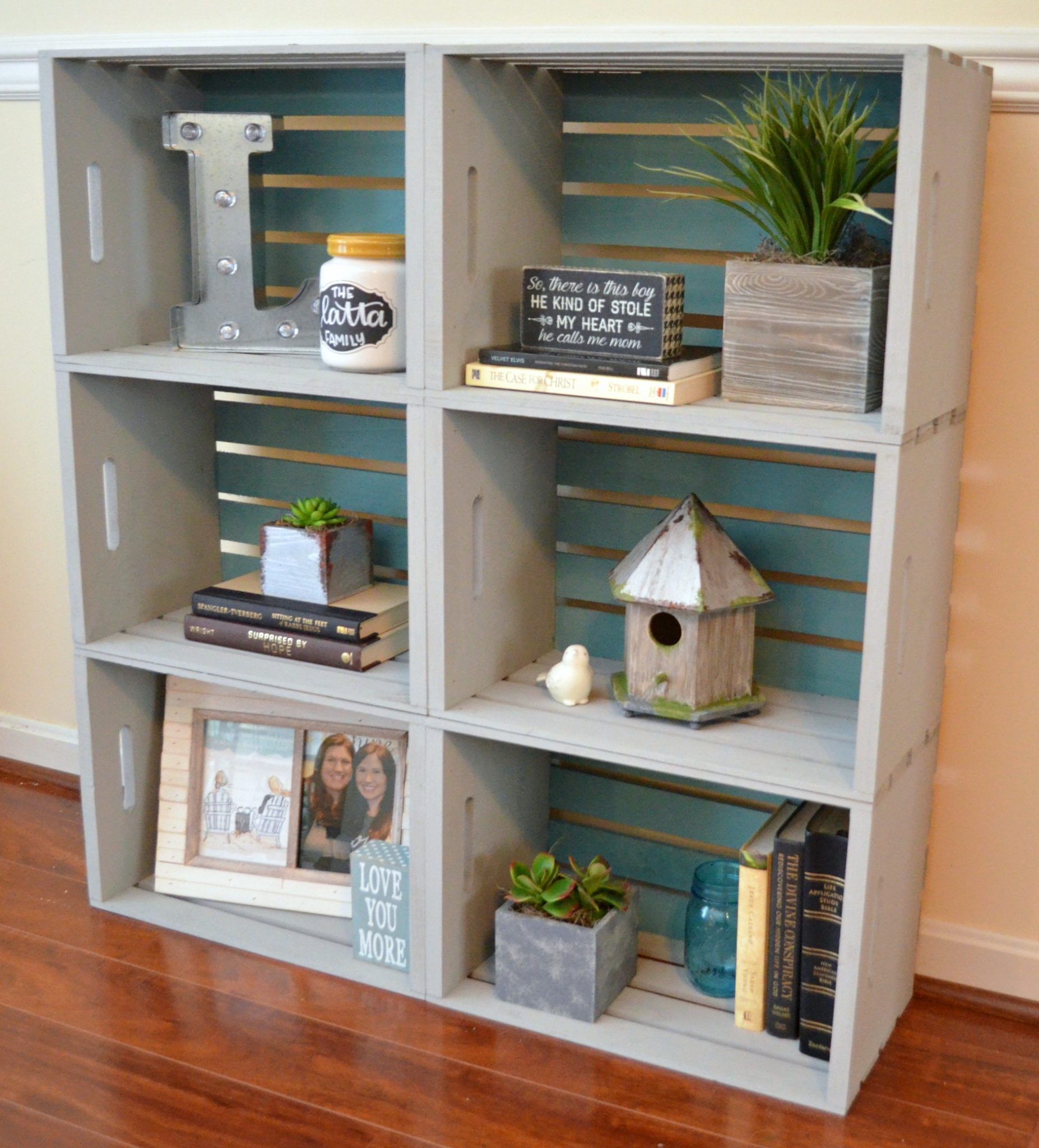DIY Crate Bookcase - Amy Latta Creations -   17 DIY Crate Bookshelf ideas