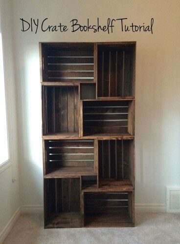 DIY Crate Bookshelf Tutorial — Tara Michelle Interiors -   17 DIY Crate Bookshelf ideas
