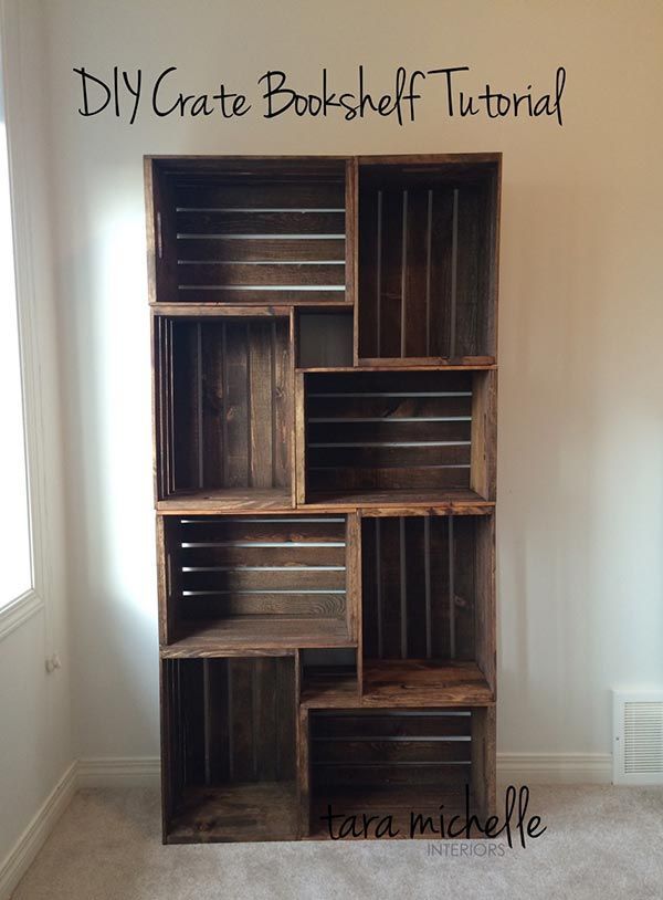 How To Make An EASY DIY Crate Bookshelf - Home Garden DIY -   17 DIY Crate Bookshelf ideas