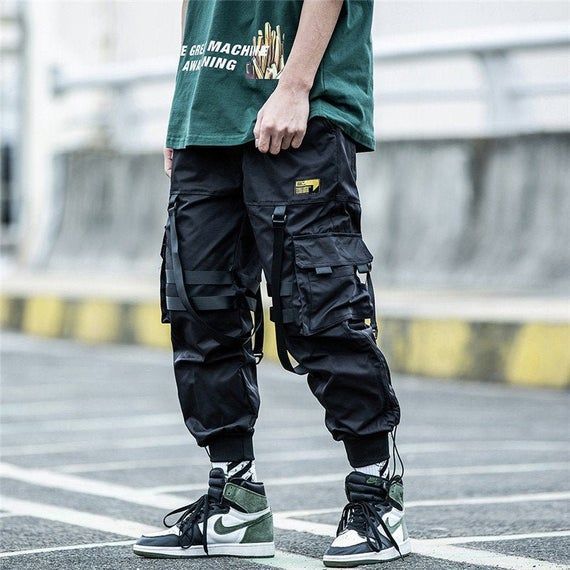 streetwear techwear joggers matte black harem relaxed fit pants -   18 style Street masculino ideas