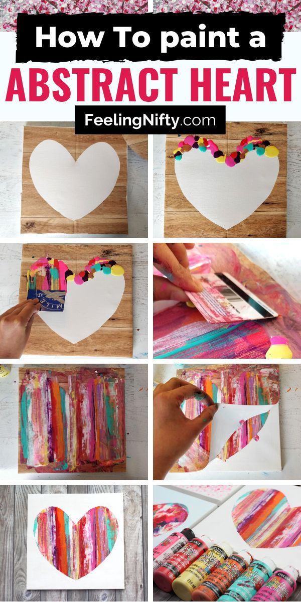 Heart Painting on Canvas - 3 ways! Easy Tutorial for Kids & Adults. -   19 diy Crafts painting ideas