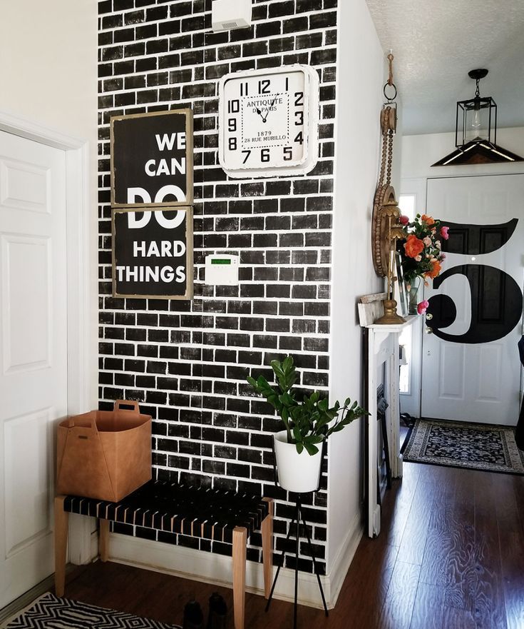 Lubeck Bricks Wallpaper • Exposed Black Bricks in 2020 | Brick wallpaper, Brick wallpaper accent wal -   20 black and white aesthetic bedroom ideas
