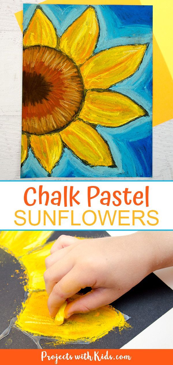 Beautiful Chalk Pastel Sunflowers - Art Project for Kids -   beauty Art