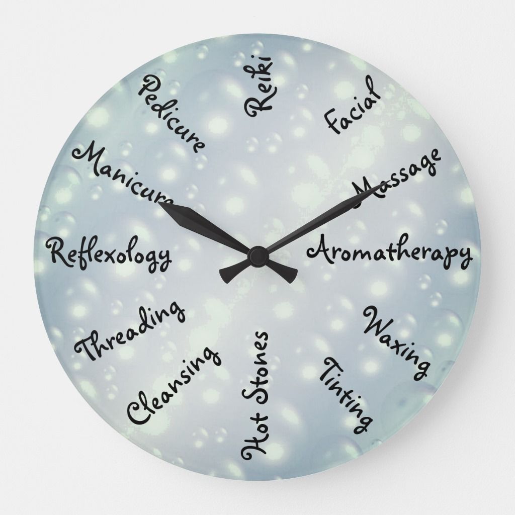 Gray / Grey Bubbles Beauty Therapy design Large Clock -   beauty Therapy design
