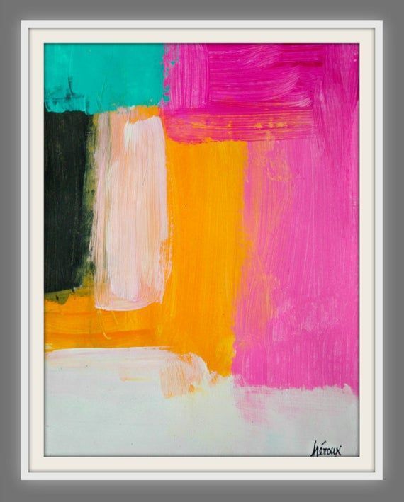 Large Art | Large Geometric Painting | ORIGINAL Modern Art Painting | Pink and orange | Home deco… | -   diy Art large