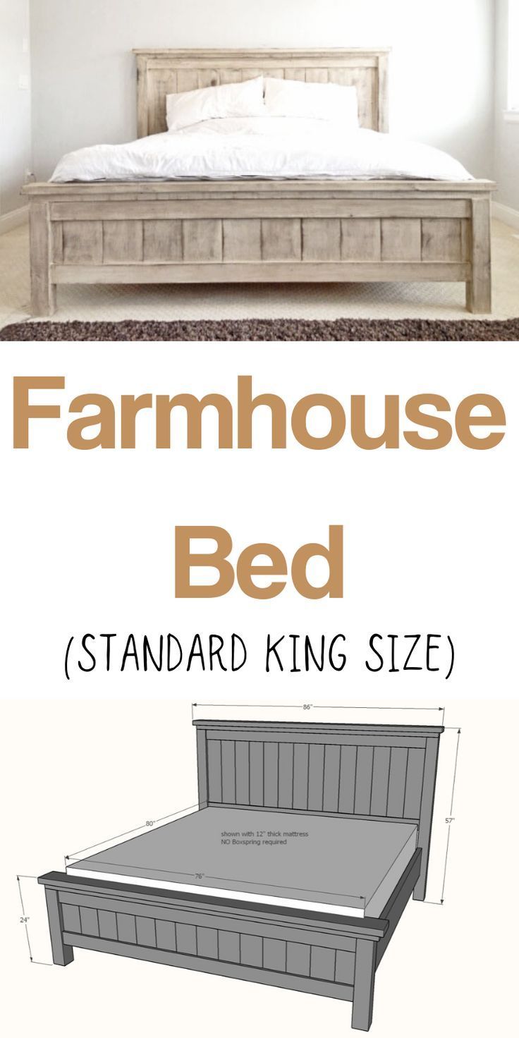 Farmhouse Bed - Standard King Size | Ana White -   diy Bed Frame decor