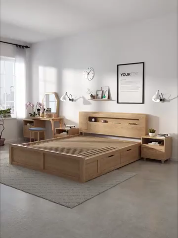 Wooden Frame Storage Bed -   diy Bed Frame with storage