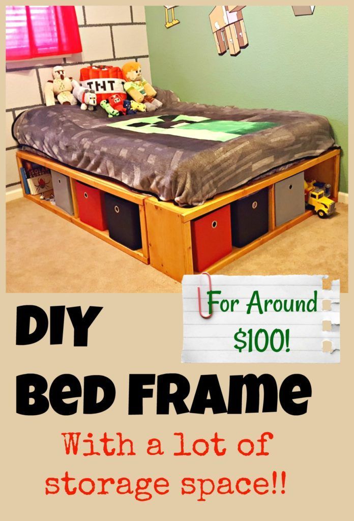 DIY Full Size Bed Frame with Storage - Leap of Faith Crafting -   diy Bed Frame with storage