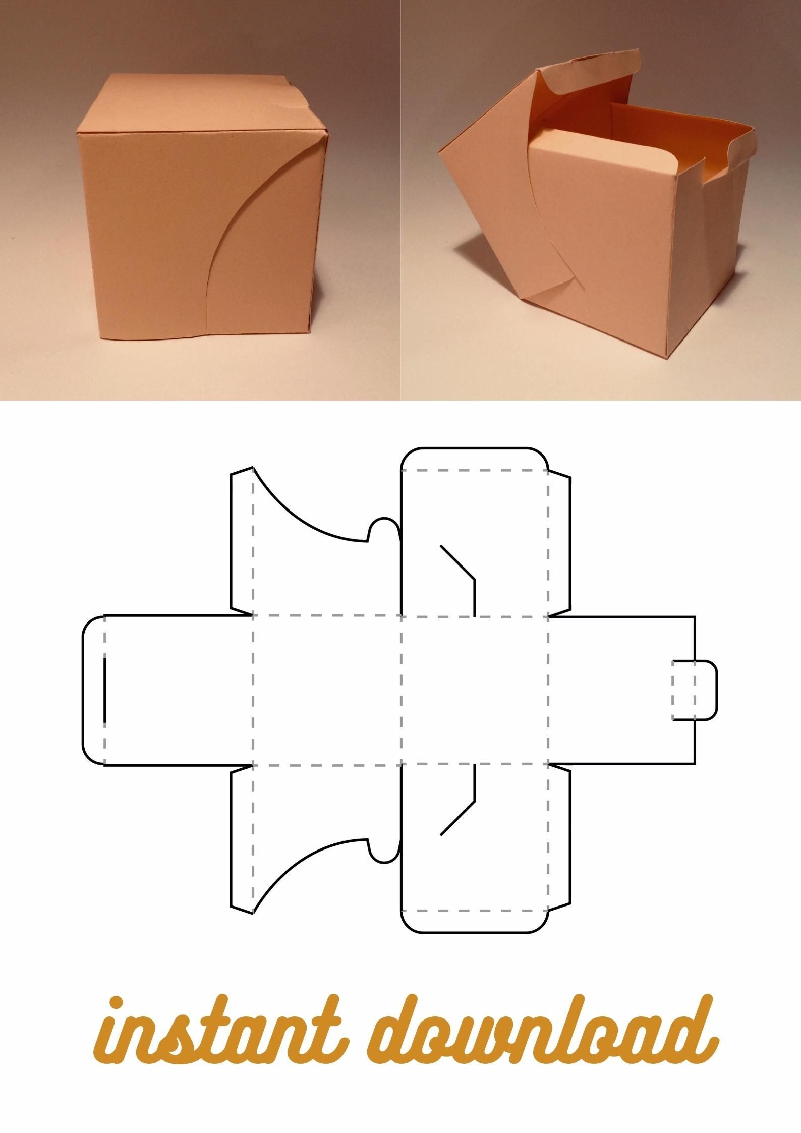 Cube box template, square box, mailer box, mailing box, shipping box, shipping container, SVG, PDF -   diy Bookshelf cardboard