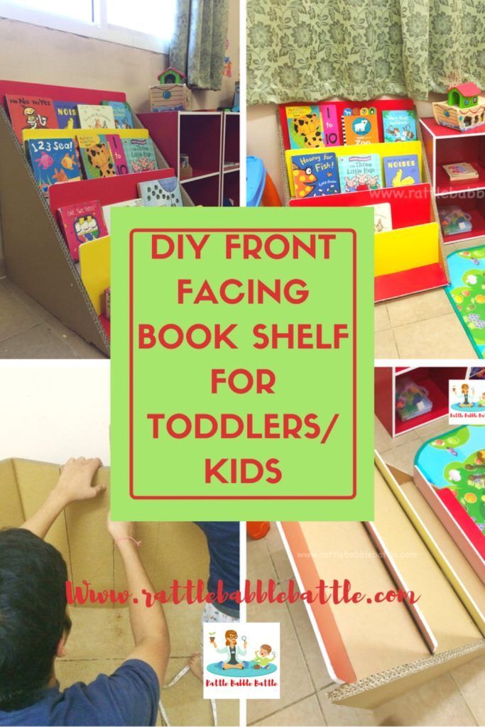 DIY FRONT FACING BOOK SHELF FOR TODDLERS/KIDS - Rattle Babble Battle -   diy Bookshelf cardboard