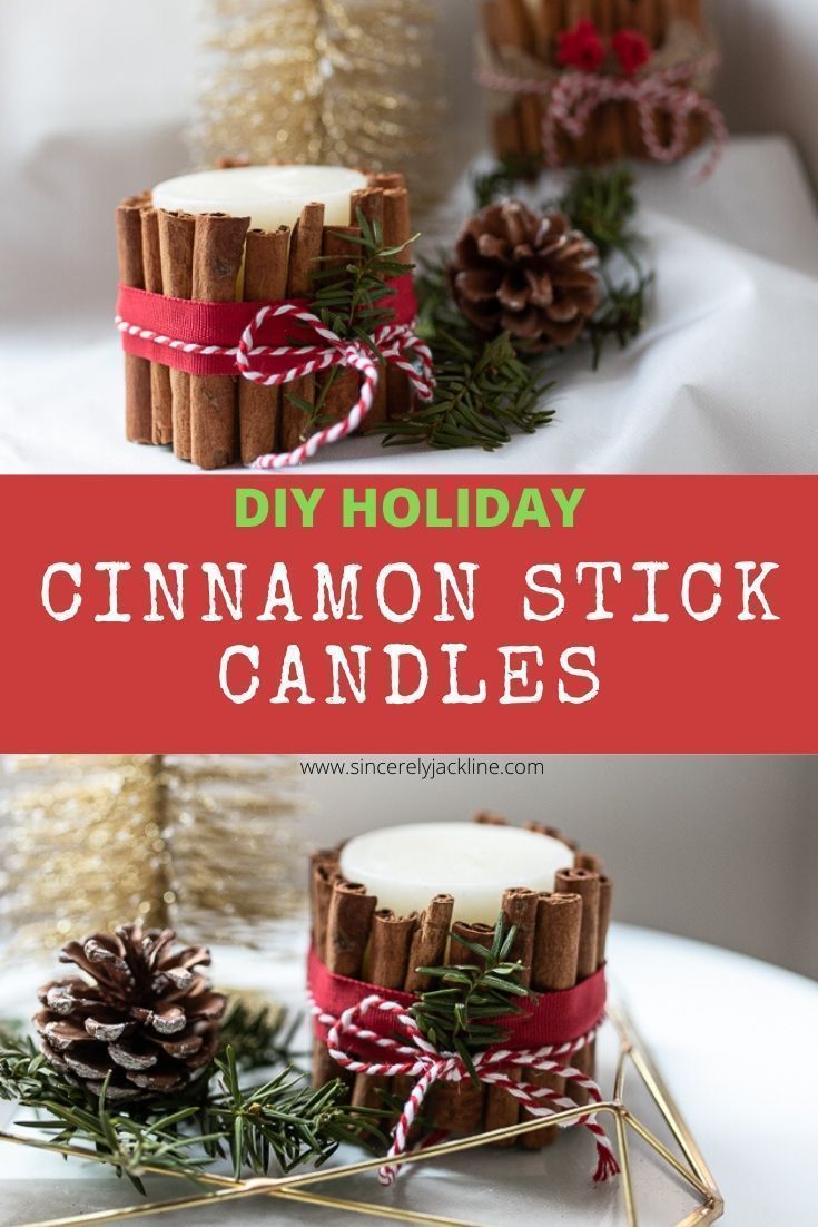 Christmas Crafts | Christmas Decor | Holiday Candles -   diy Candles cinnamon