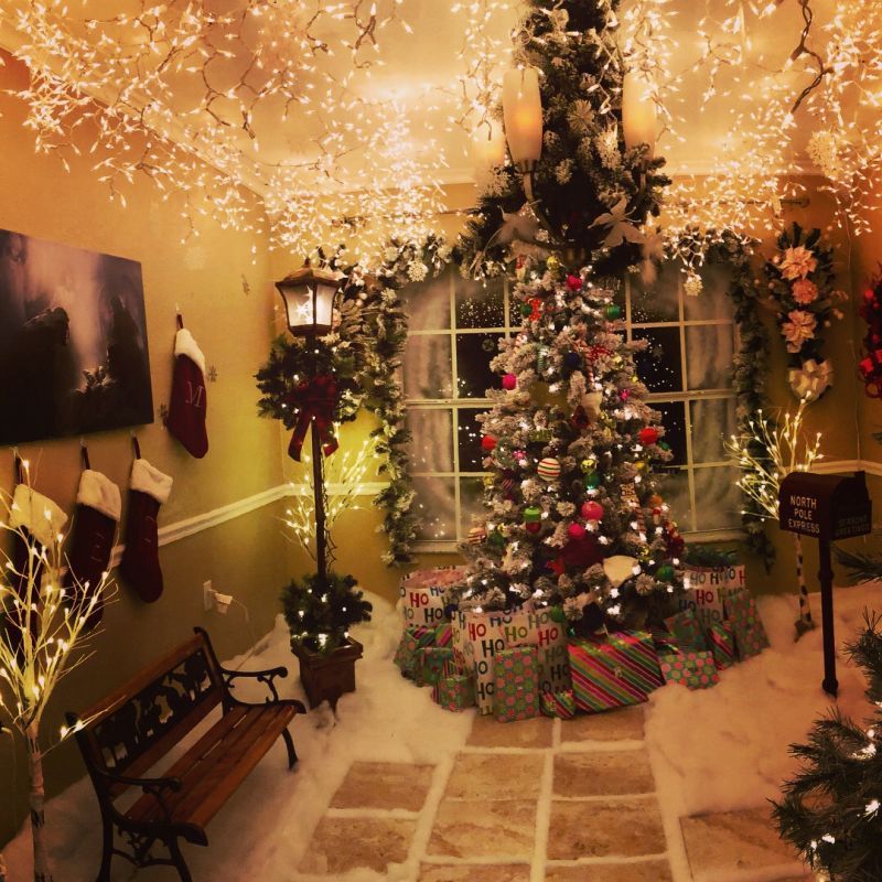 Dad Creates a Wonderful Christmas Room in His Home -   diy Christmas Decorations for inside