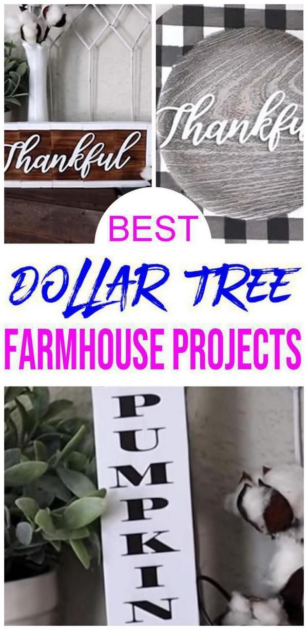 Dollar Tree Farmhouse Decor – DIY Dollar Store Farmhouse Decoration Ideas & Hacks – Home Decor On A Budget -   diy Crafts cheap