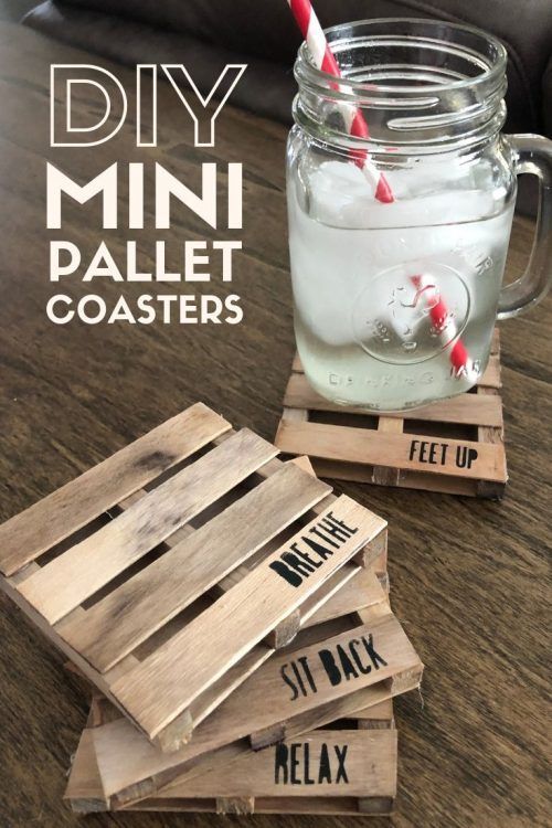 Making Mini Pallet Coasters with Popsicle Sticks | The Crafty Blog Stalker -   diy Crafts manualidades